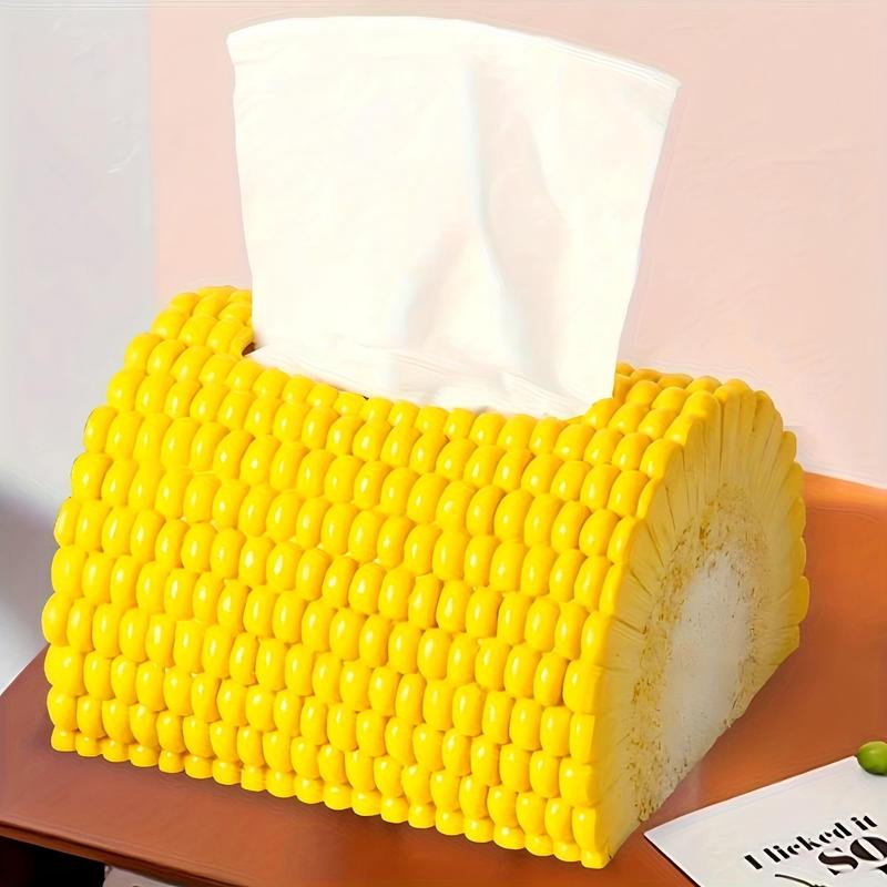 Creative Corn Shaped Tissue Storage Box, 1 Count Irregular Corn Tissue Holder, Home Organizer for Living Room, Bedroom, Toilet