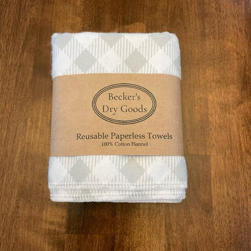 Grey 6 Pack - Eco-Friendly Kitchen Paper Towel Replacement Cotton Flannel Cotton Wipes