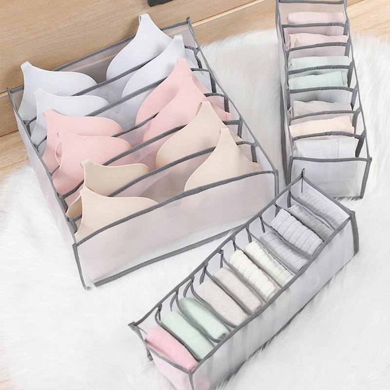 Underwear Drawer Organize 3 Piece Foldable Closet Organizer Closet Clothing Dividers and Storage for Bras Socks Underpants Panties and Ties Organization (3 ct.) Boxes Box Boxes Box Laundry