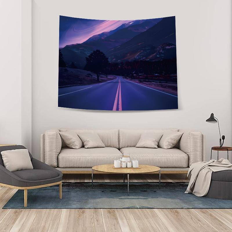 Stunning Purple Mountains Tapestry - Durable Polyester Wall Hanging for Bedroom, Living Room & More - Perfect Gift for Home Decor Enthusiasts