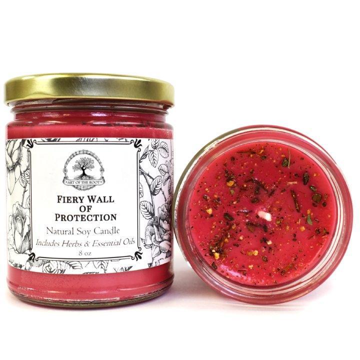 Fiery Wall of Protection Soy Candle for Negativity, Curses & Psychic Attacks | Art Of The Root