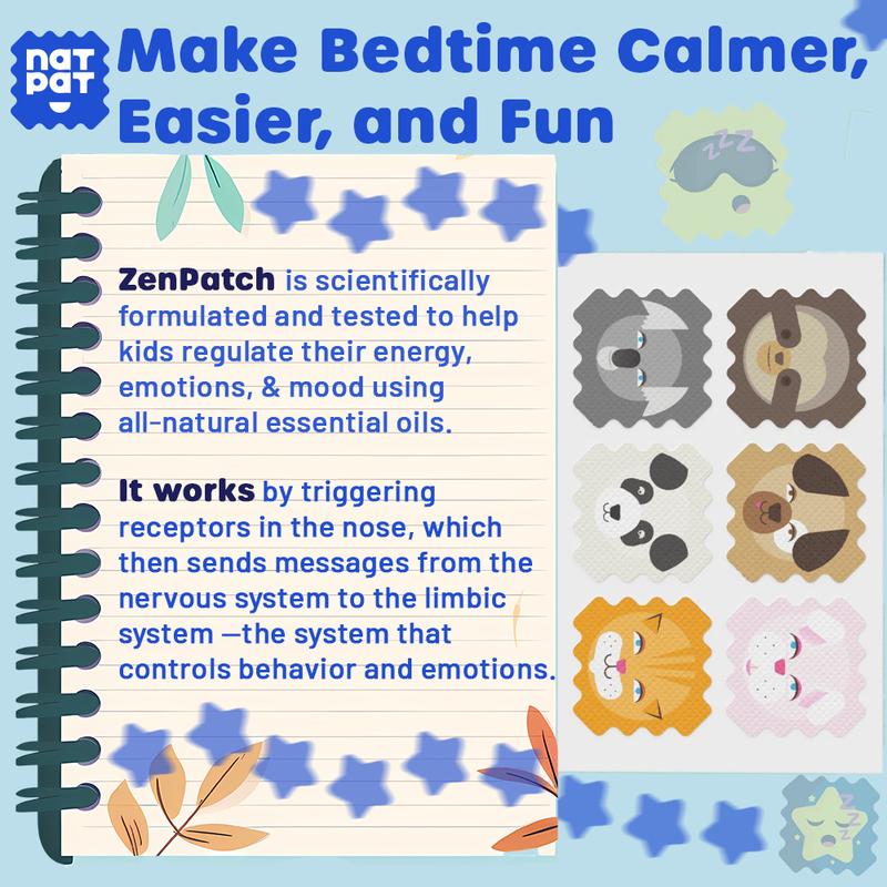 NATPAT ZenPatch Mood Calming Stickers for Kids and Adults – Natural & Chemical Free, Mood Support for Relaxation, Calm and Emotion Regulation