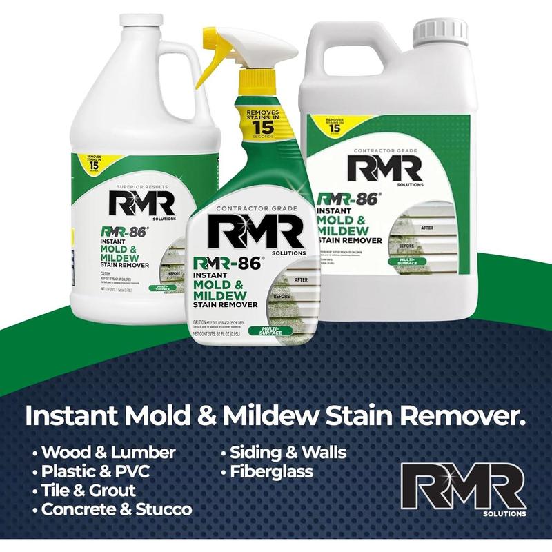 RMR-86 Instant Mold and Mildew Stain Remover Spray - Scrub Free Formula, 32 Fl Oz