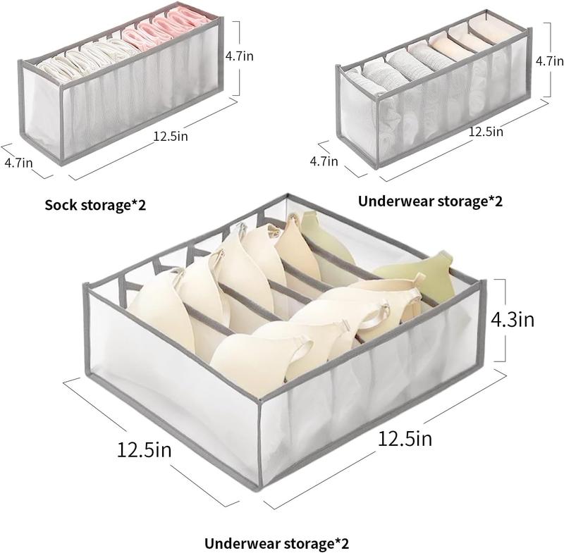 Underwear Drawer Organize 3 Piece Foldable Closet Organizer Closet Clothing Dividers and Storage for Bras Socks Underpants Panties and Ties Organization (3 ct.) Boxes Box Boxes Box Laundry