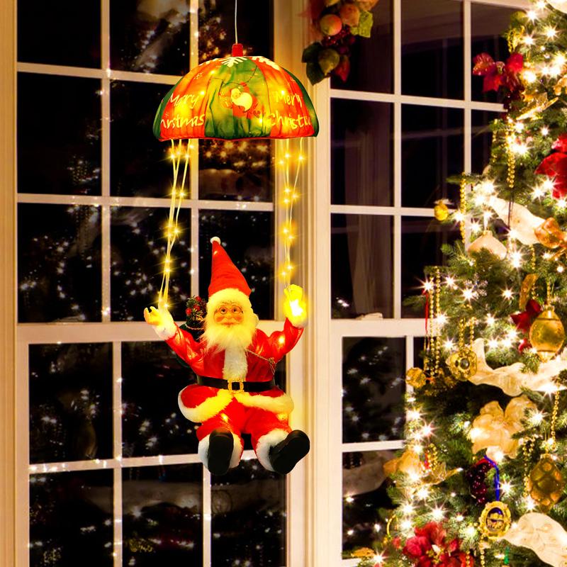 Electric Santa Climbing Rope Battery Operated Climbing Santa Claus, Climbs Up and Down, Christmas Decorations Christmas Tree Ornament Holiday Xmas Party Supplies Home Decor vintage christmas tree candyland  christmas ornament