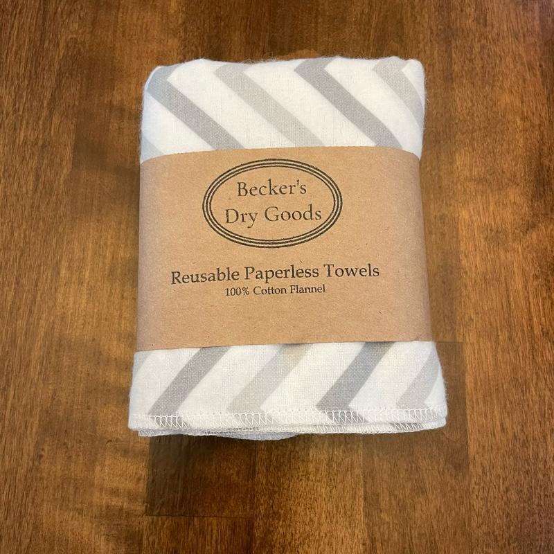 Grey 6 Pack - Eco-Friendly Kitchen Paper Towel Replacement Cotton Flannel Cotton Wipes