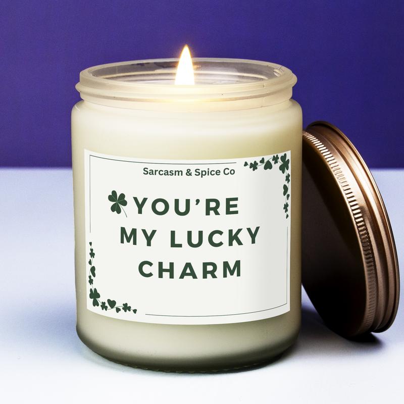 St. Patrick's Day Candle You're My Lucky Charm St. Patricks Day Gift Idea Funny Candle Irish Drinking Best Friend Gift Work Bestie Drunk Uncle Drinking Buddy Gift I'm Irish Four Leaf Clover