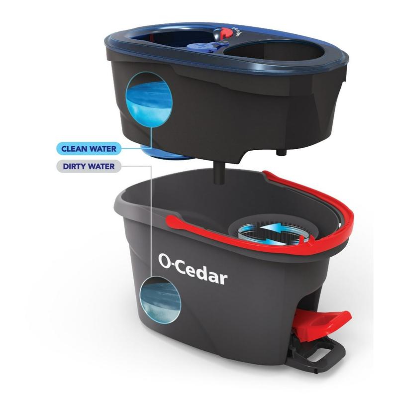 O-Cedar RinseClean Clean Water Spin Mop and Bucket System | Clean with Clean Water | Removes 99% of Bacteria || RHIANNA