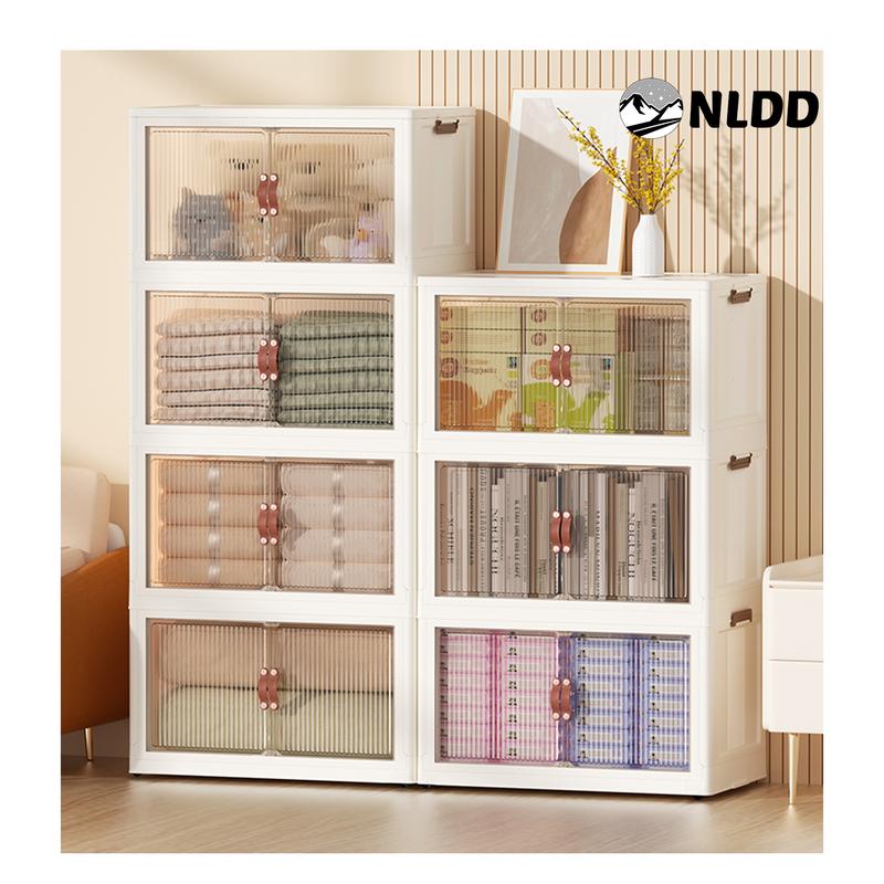 NLDD Stackable Storage Innovation: Collapsible Bins with Lids for Multi-Room Use, From Towels to Toys, Versatile & Dustproof Organization Containers