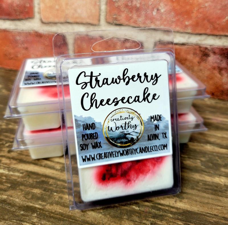 Strawberry Cheesecake Soy Wax Candles - Wax Melts, 8 oz, 16oz