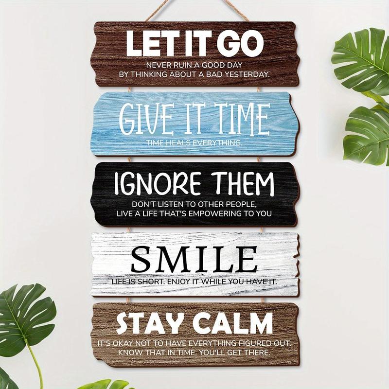 Wooden Wall Hanging Sign, 1 Count Motivational Quotes Sign, Wall Art Decor for Home Living Room Bedroom