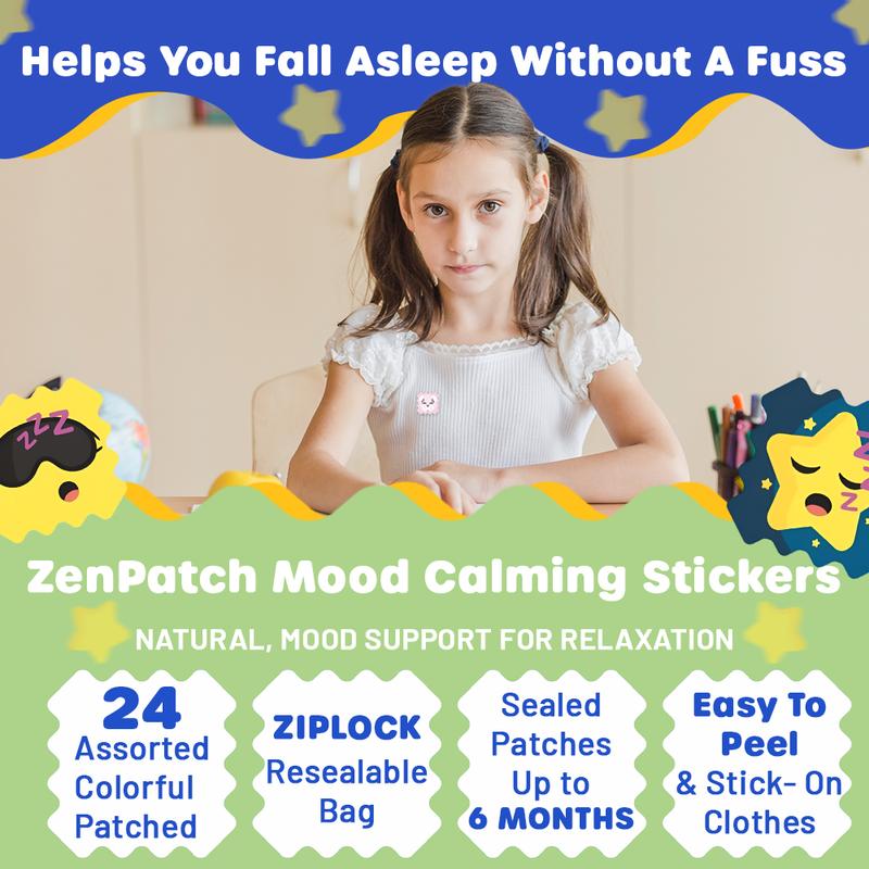 NATPAT ZenPatch Mood Calming Stickers for Kids and Adults – Natural & Chemical Free, Mood Support for Relaxation, Calm and Emotion Regulation