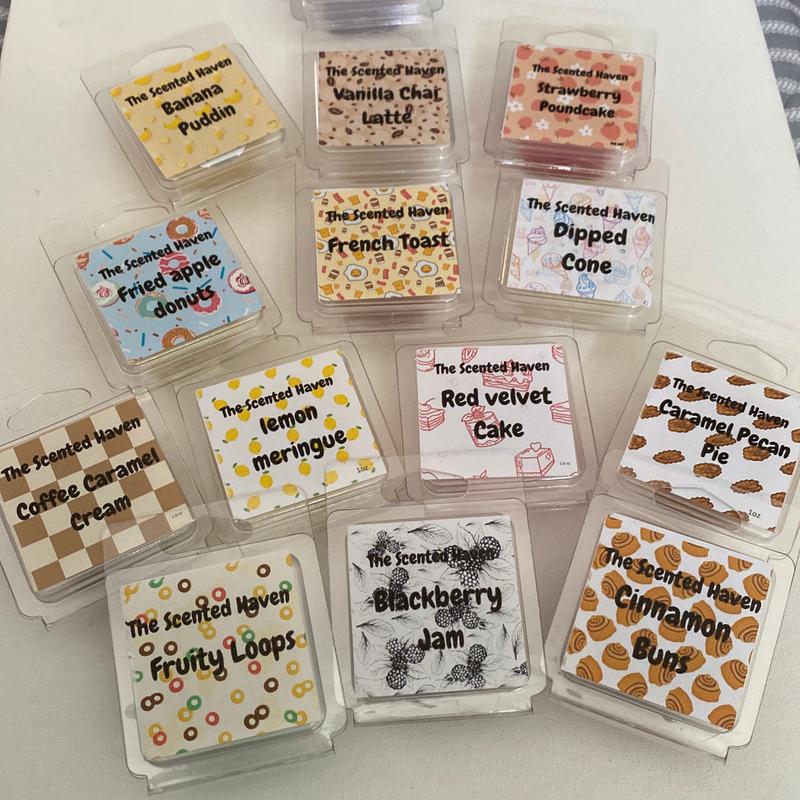 Sample wax melts, wax melts, various scented wax melts, home fragrance Decor