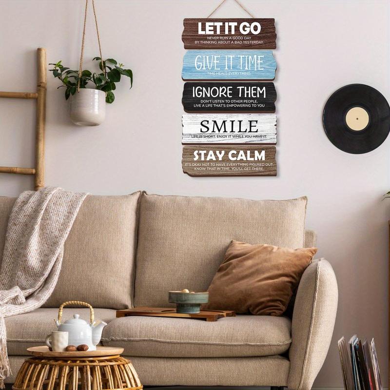 Wooden Wall Hanging Sign, 1 Count Motivational Quotes Sign, Wall Art Decor for Home Living Room Bedroom