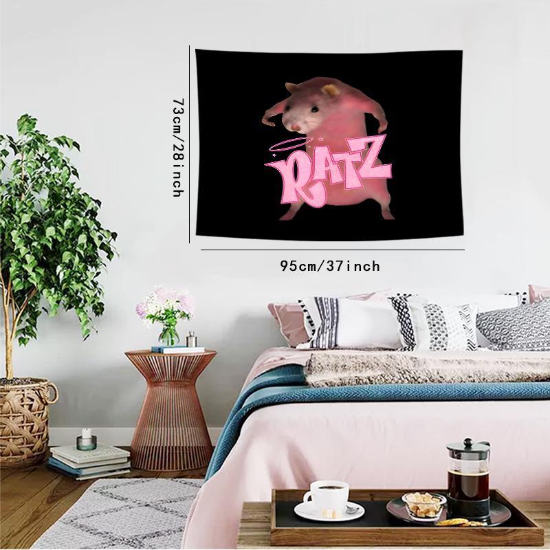 Cartoon Rat Pattern Tapestry, Multi-size Lovely Animal Pattern Hanging Blanket, Wall Hanging Decor for Home Office Bedroom Living Room