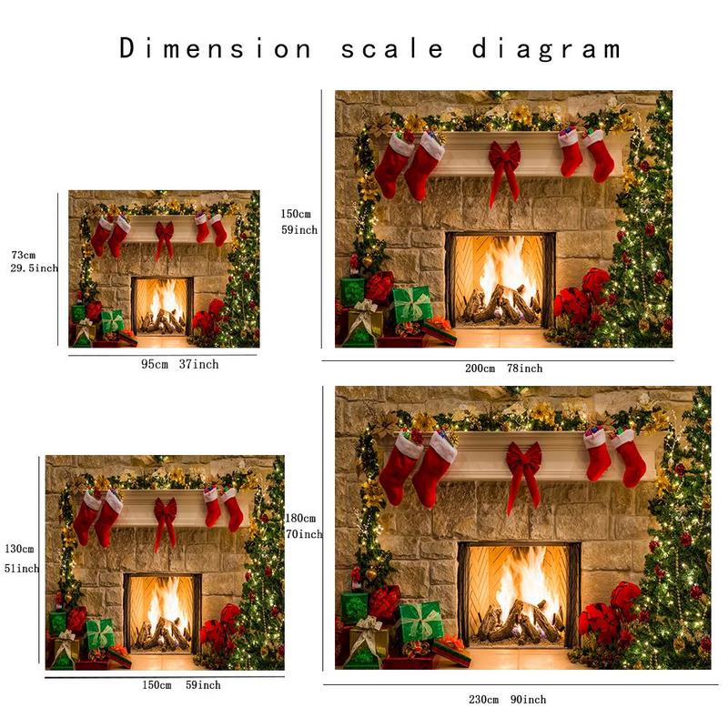 Christmas Themed Tapestry, 1 Count Fireplace Background Wall Cloth, Wall Hanging Decor for Home Living Room Bedroom Study Room