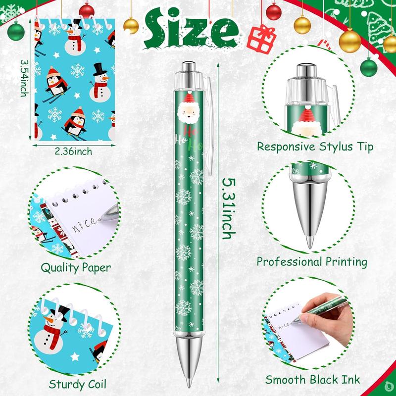 32 count Christmas Gifts Set Christmas Makeup Bags Bulk Santa Socks Christmas to Do List Notepad Snowman Ballpoint Pens Christmas  Xmas Party Winter Gifts