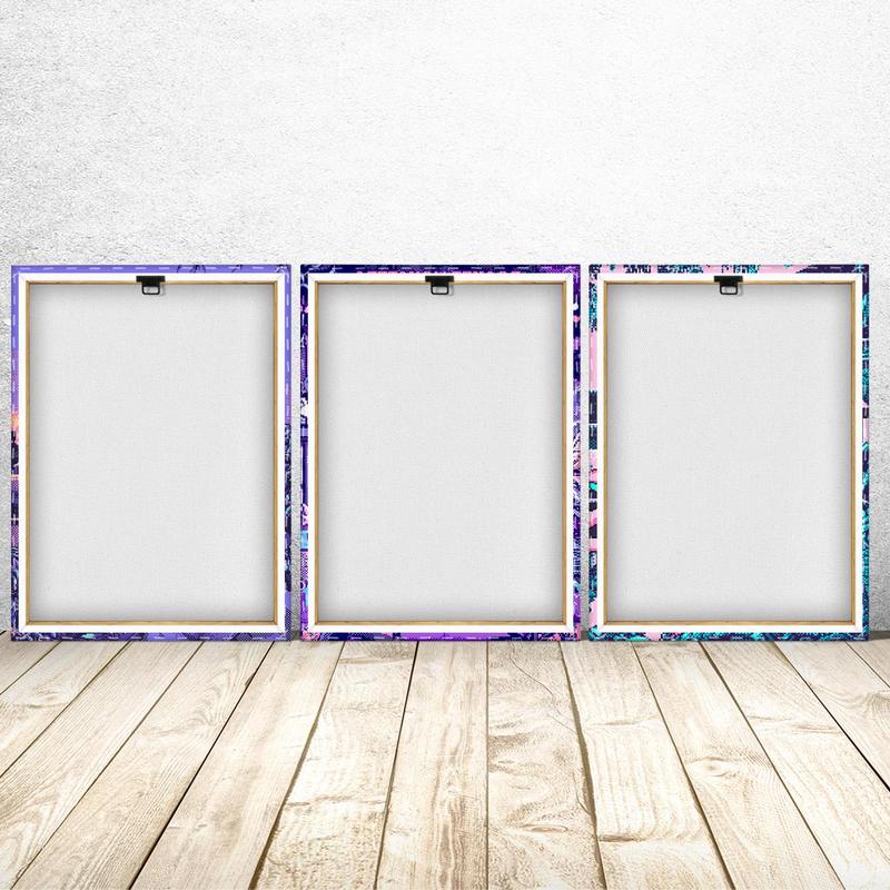 Wooden Framed Canvas Painting, 3 Counts set Cute Animal Pattern Wall Art, Modern Wall Decor for Home Living Room Bedroom Office