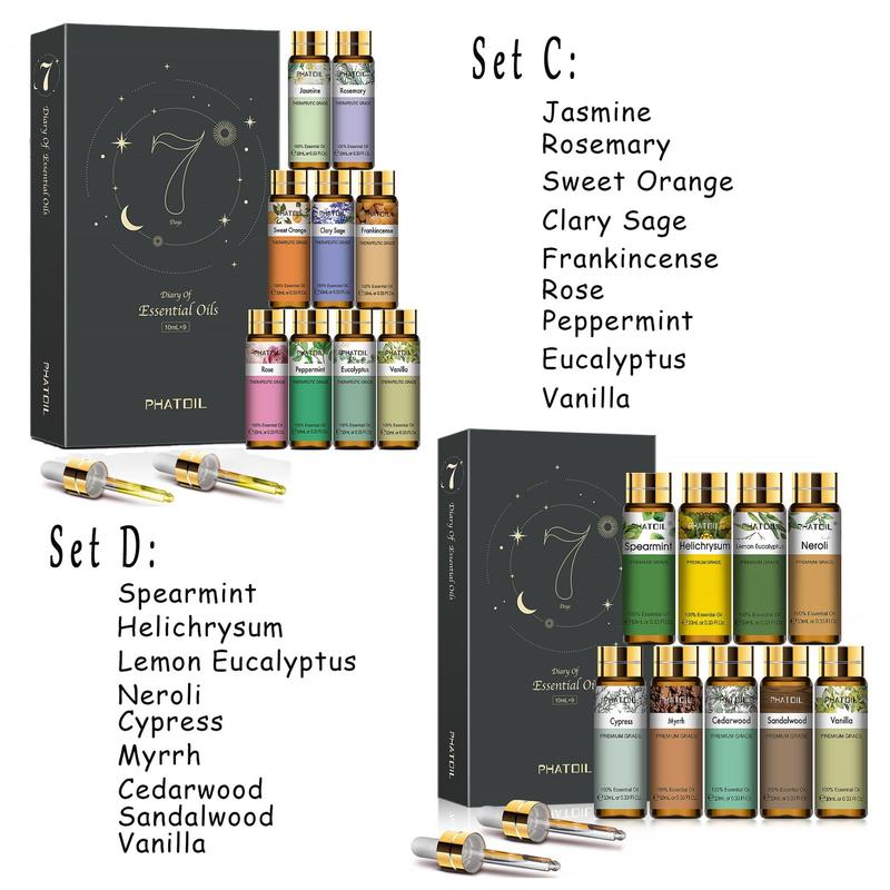 Scented Essential Oil Set, 9 Counts 10ml Essential Oils Set for Diffusers Humidifier Home Aromatherapy Soap & Candle Making