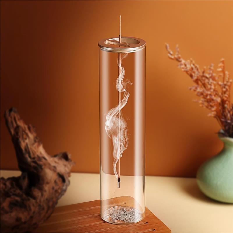 Incense Holder for Sticks [Anti-Ash Flying], Modern Insence-Stick Burner Holder with Removable Glass Ash Catcher, for Home Decor Yoga Meditation Scented Fragrance Aroma Perfume