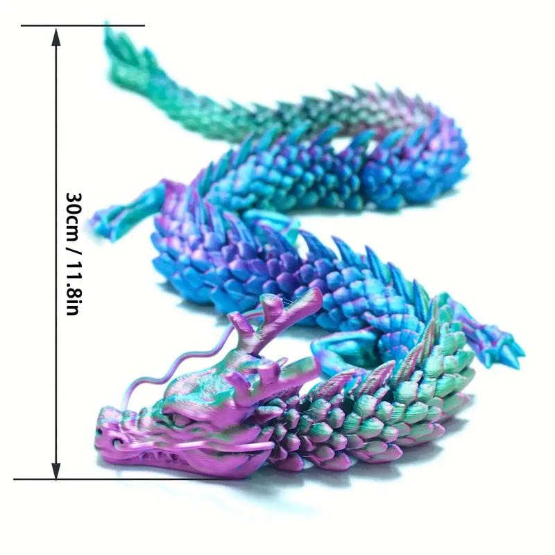 3D Printed All-in-one Shape Chinese Dragon,1 Count Creative Collectible Toy, Desktop Ornament for Home Decor, Birthday Gift for Friends