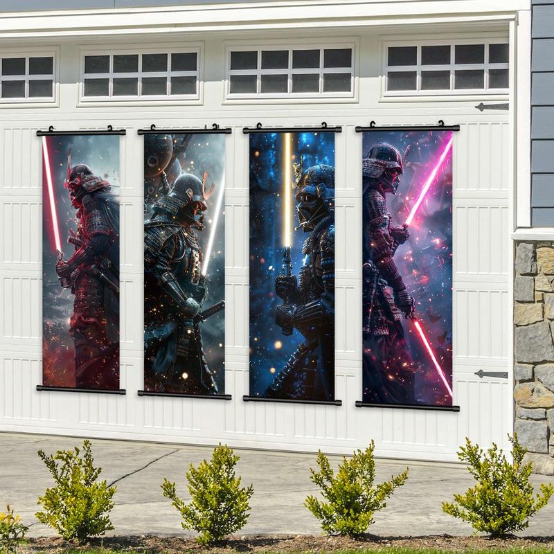 Star Warrior Pattern Canvas Painting (4 Counts), Modern Wall Art Painting, Wall Art Decor for Home Living Room Bedroom Office