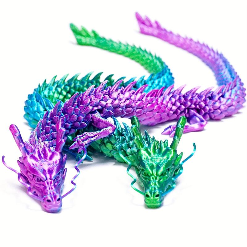 3D Printed All-in-one Shape Chinese Dragon,1 Count Creative Collectible Toy, Desktop Ornament for Home Decor, Birthday Gift for Friends