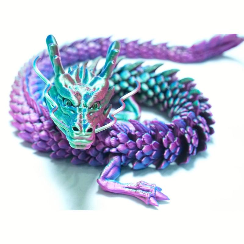 3D Printed All-in-one Shape Chinese Dragon,1 Count Creative Collectible Toy, Desktop Ornament for Home Decor, Birthday Gift for Friends