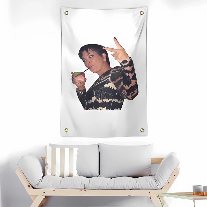 Kris Jenner Tapestry 5x3 Feet Flag Banner for Bedroom Wall Hanging College Decor Indoor Outdoor Poster Decoration Print Gift