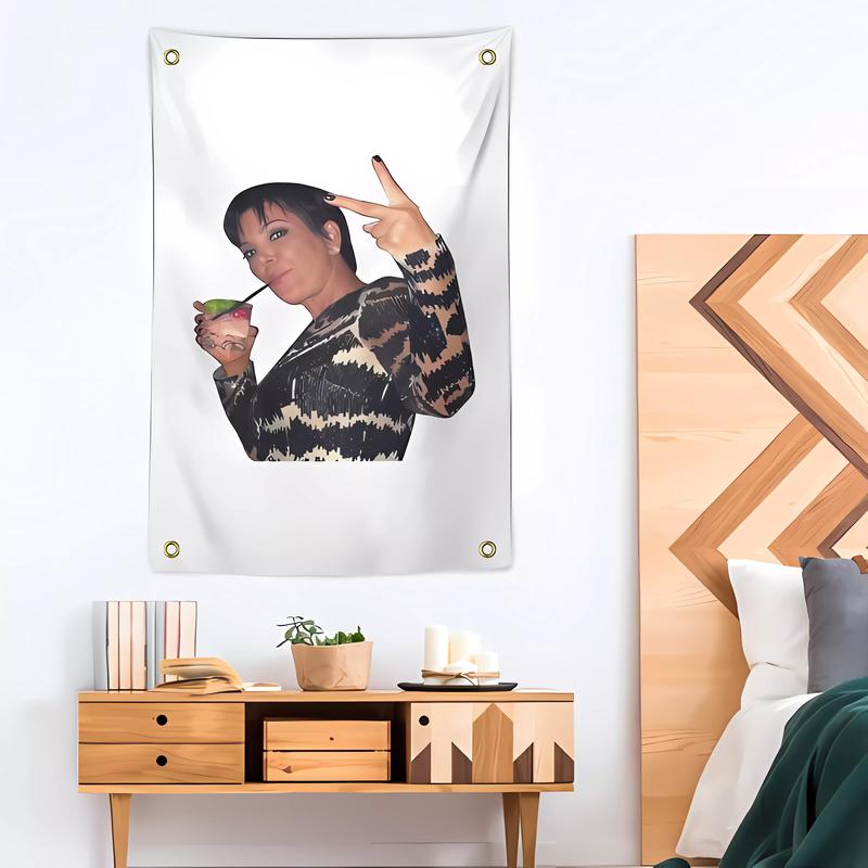 Kris Jenner Tapestry 5x3 Feet Flag Banner for Bedroom Wall Hanging College Decor Indoor Outdoor Poster Decoration Print Gift