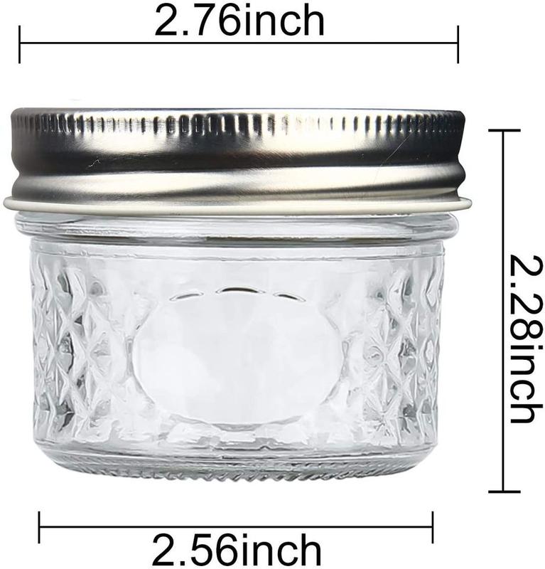 40 Pack Mason Jars 4 oz Canning Jars w  Regular Lids