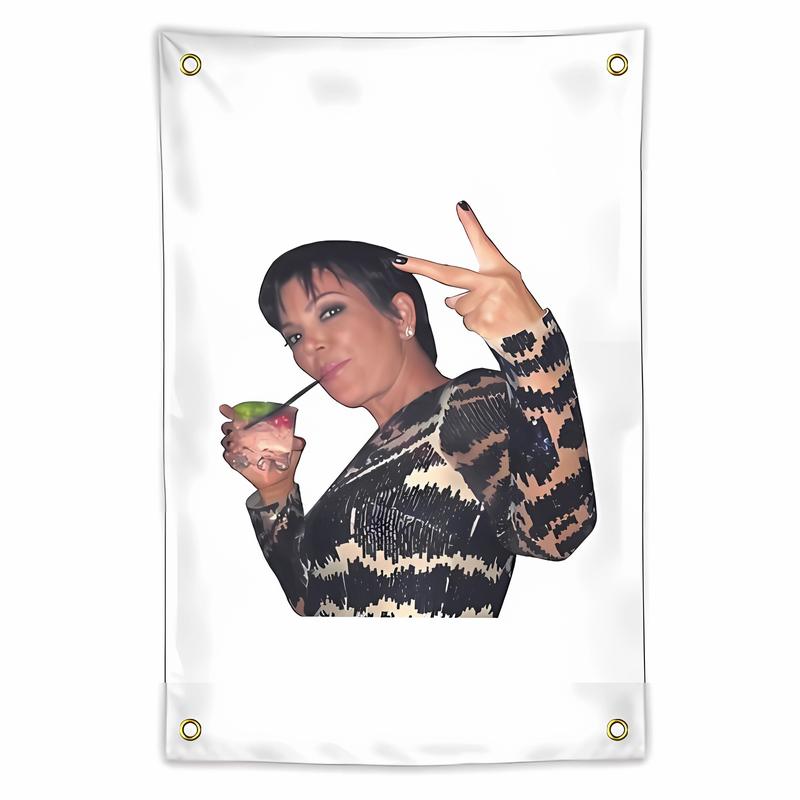 Kris Jenner Tapestry 5x3 Feet Flag Banner for Bedroom Wall Hanging College Decor Indoor Outdoor Poster Decoration Print Gift