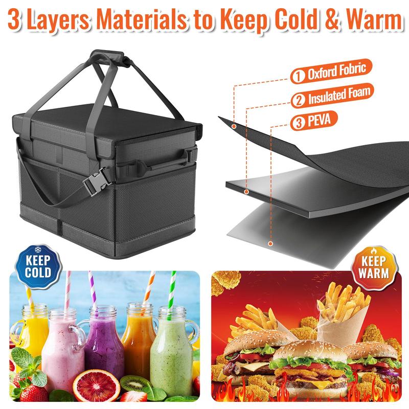 Barbecue & Picnic Bag with Paper Towel Holder, Collapsible & Easy Carry Tableware Storage Bag, Bbq Organizer for Utensil, Plate, Condiment, Travel Bag