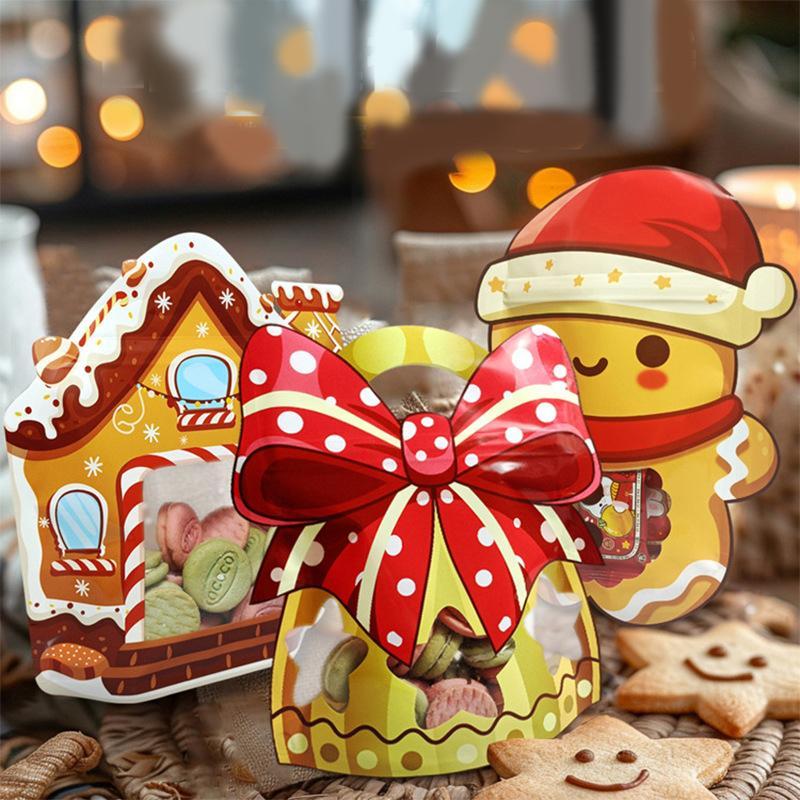 Christmas Themed Candy Bag, 10pcs set Self Sealing Candy Bag, Xmas Treat Cookie Bag for Holiday Party Favor Gift Decoration Supplies