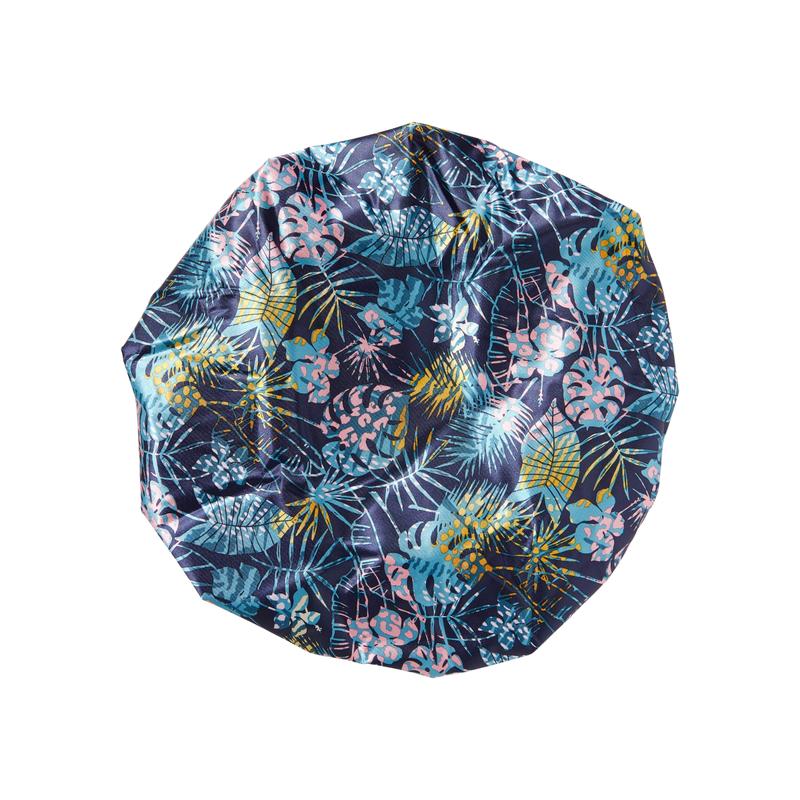 KISS Colors & Care Silky Satin Reversible Shower Cap - Tropical, X-Large