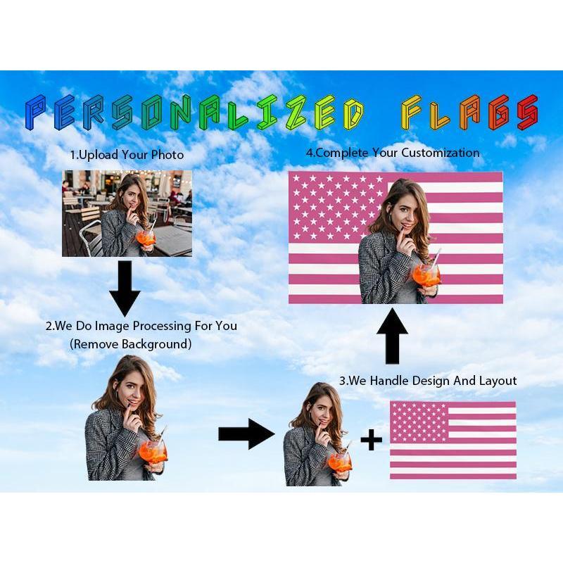 Custom pink American flag 40x60 inch personalized flag design your image Fun peach fur tapestry poster Decorate Club Concert bar College Dorm Living Room Bedroom