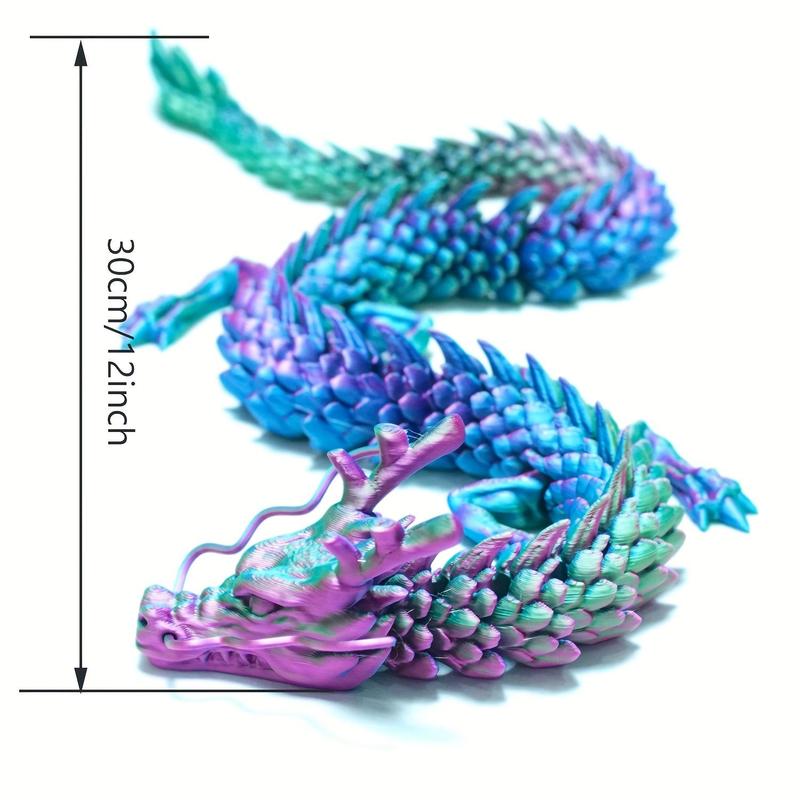 3D Printed All-in-one Shape Chinese Dragon,1 Count Creative Collectible Toy, Desktop Ornament for Home Decor, Birthday Gift for Friends