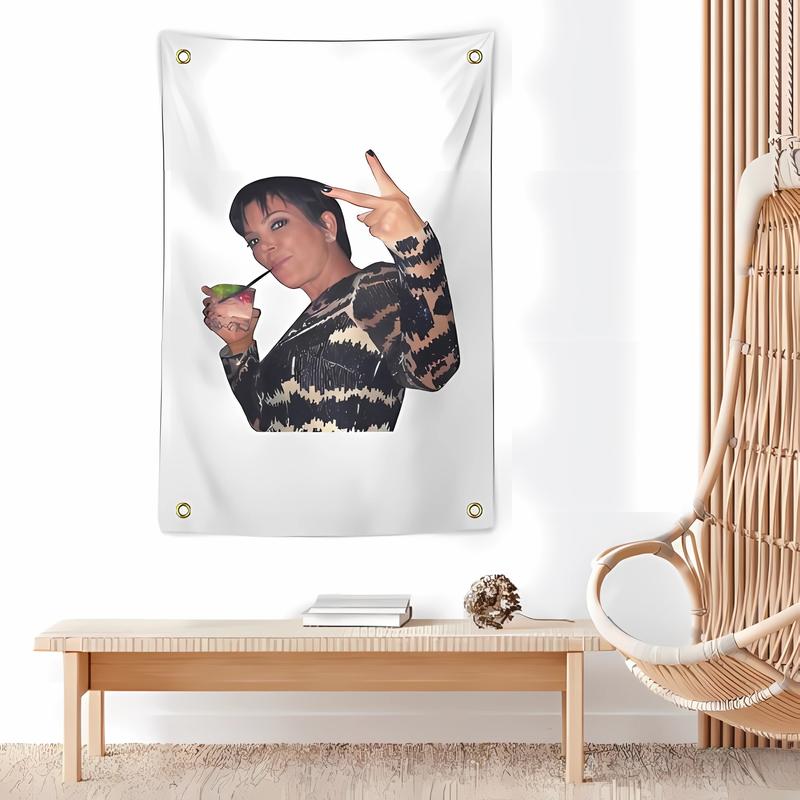 Kris Jenner Tapestry 5x3 Feet Flag Banner for Bedroom Wall Hanging College Decor Indoor Outdoor Poster Decoration Print Gift