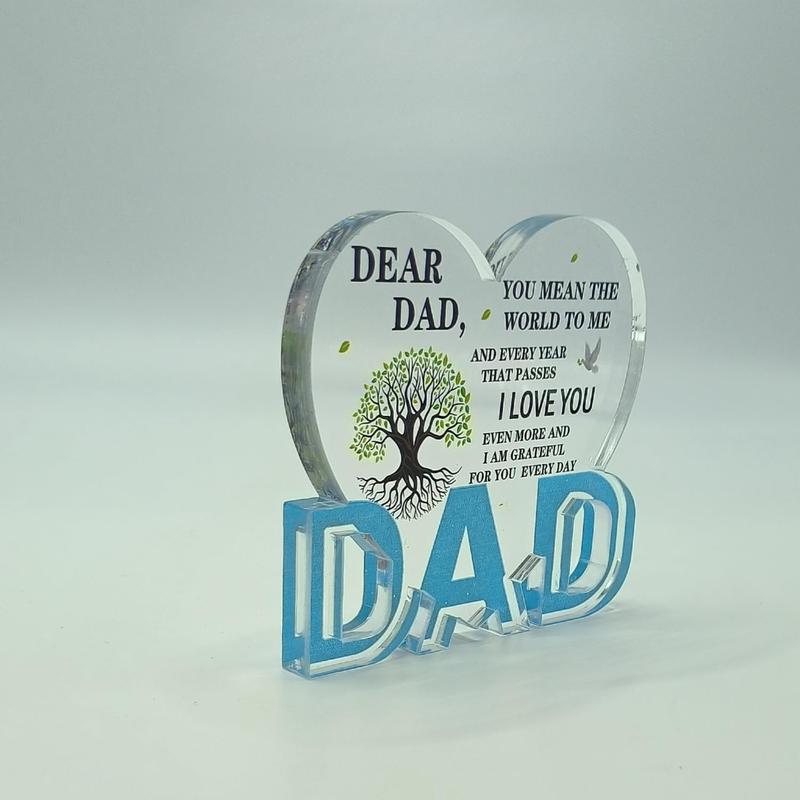 Gifts for Dad- Engraved  Heart Birthday Gifts for Dad 3.9 x 3.9 inch - Cool Fathers Day Presents from Daughter, Son, Mom - Heartwarming Men Birthday Gift,  Dad Gifts,Ideas (Dad-heart2)