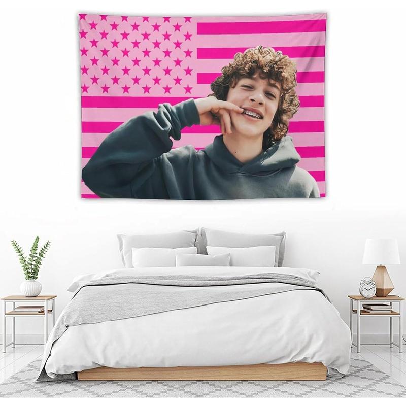 Nelson Celebrity and Decorations Stuff American Pink Flags Wall Funny Tapestry Hanging Neumann Merch for Dorm Bedroom Decorative