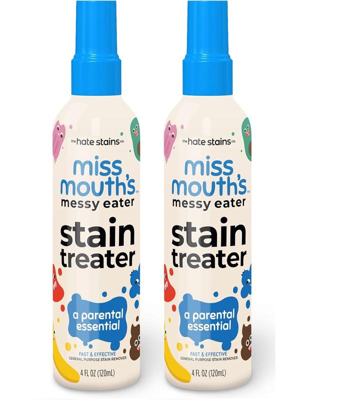 Miss Mouth's Messy Eater Stain Treater Spray - 4oz 2 Pack Stain Remover - Newborn & Baby Essentials - No Dry Cleaning Food, Grease, Coffee Off Laundry