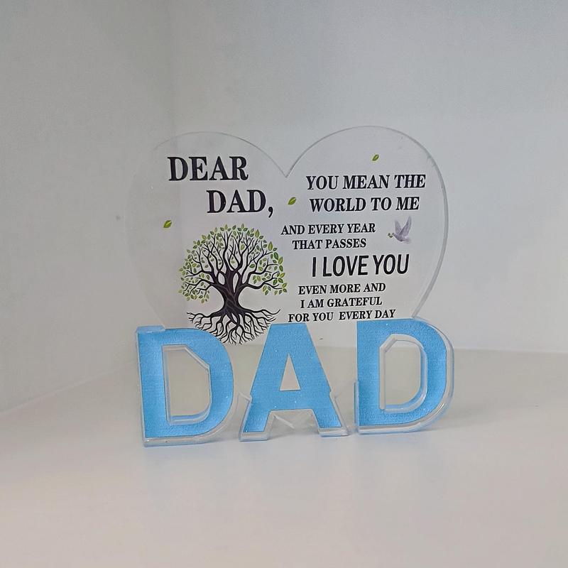 Gifts for Dad- Engraved  Heart Birthday Gifts for Dad 3.9 x 3.9 inch - Cool Fathers Day Presents from Daughter, Son, Mom - Heartwarming Men Birthday Gift,  Dad Gifts,Ideas (Dad-heart2)