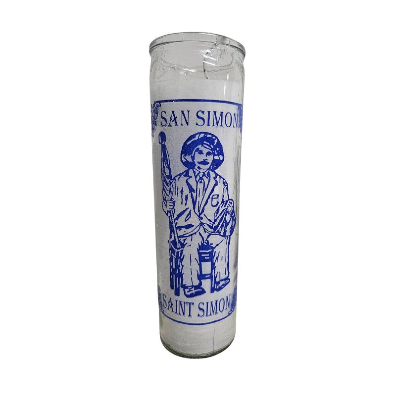 San Simon White Ritual Candle   San Simon Veladora Blanca