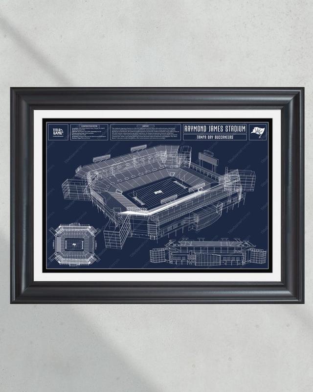 Tampa Bay Buccaneers Raymond James Field Stadium Blueprint Football Print