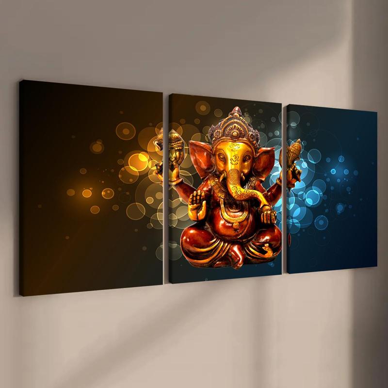 Elephant Pattern Wooden Framed Canvas Painting, 3 Counts set Modern Wall Art, Wall Decor for Home Living Room Bedroom Office Room Decor, Christmas 2024 Ornament, Christmas Gift Ideas, Stocking Stuffers