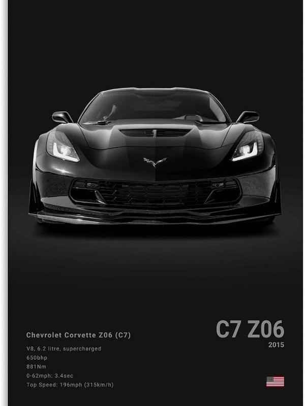 CRSTAL American Muscle Car Poster Sports Car Wall Art Racing Car Posters For Boys Bedroom Muscle Car Prints For Men Cave Office Decor Hanging Decor