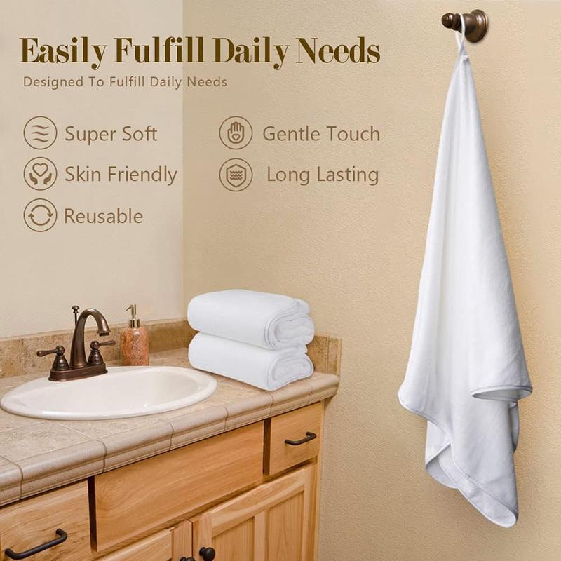 3pcs set Solid Color Soft Bath Towel, Absorbent Bathroom Towel, Household Bathroom Supplies