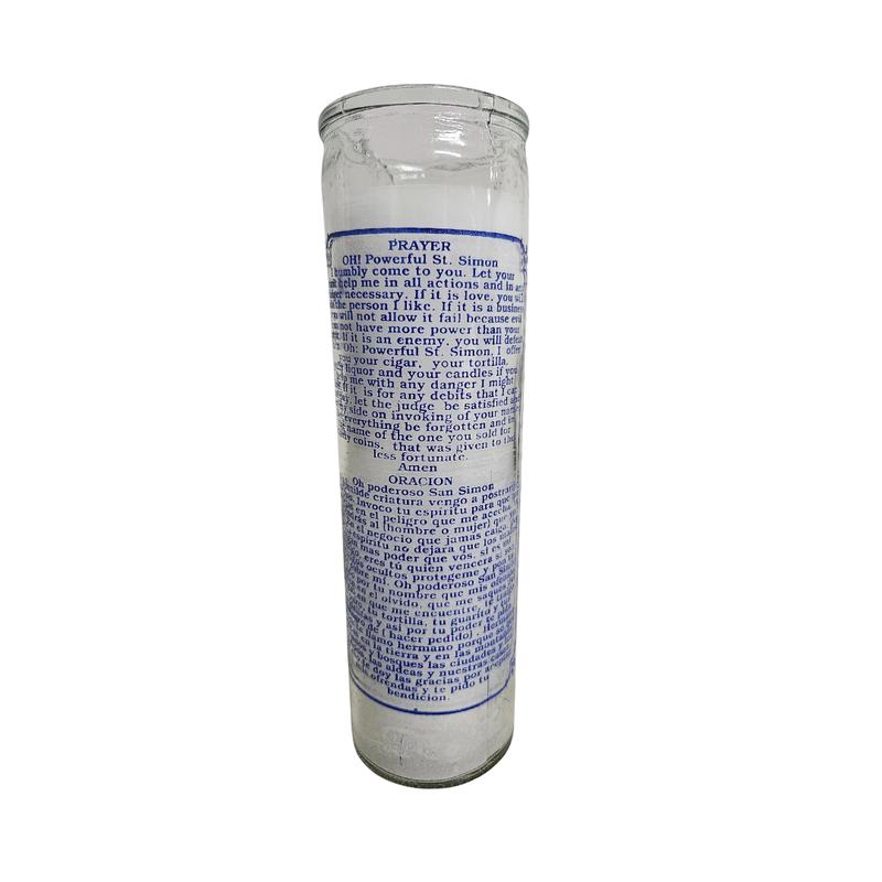 San Simon White Ritual Candle   San Simon Veladora Blanca