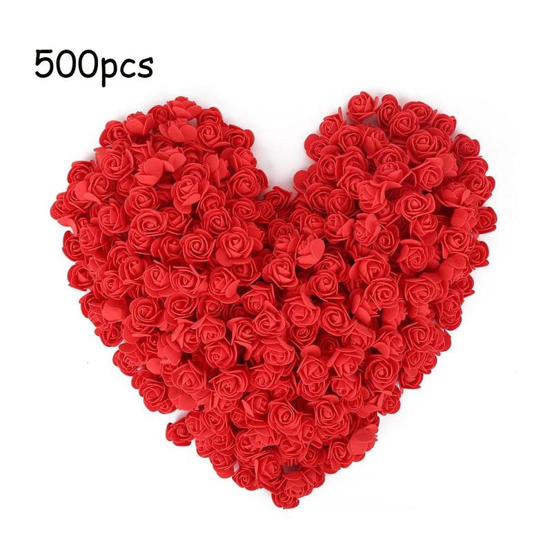 Artificial Foam Rose Head, 500pcs Simulation Foam Rose Flower, Fake Flower Head for DIY Craft, Home Decor Supplies