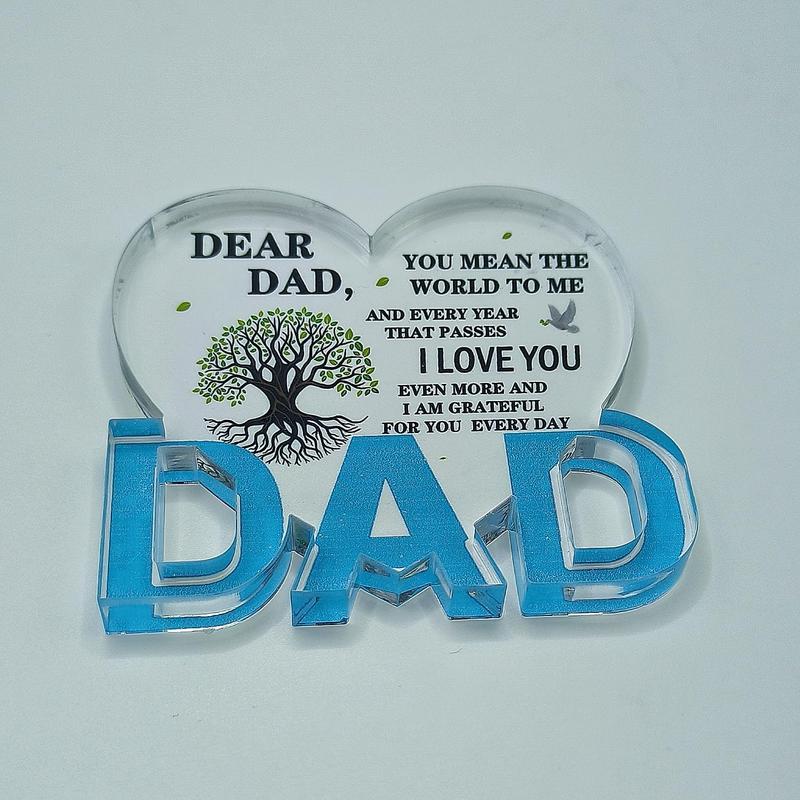 Gifts for Dad- Engraved  Heart Birthday Gifts for Dad 3.9 x 3.9 inch - Cool Fathers Day Presents from Daughter, Son, Mom - Heartwarming Men Birthday Gift,  Dad Gifts,Ideas (Dad-heart2)